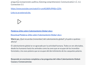 IB Spanish on Global warming